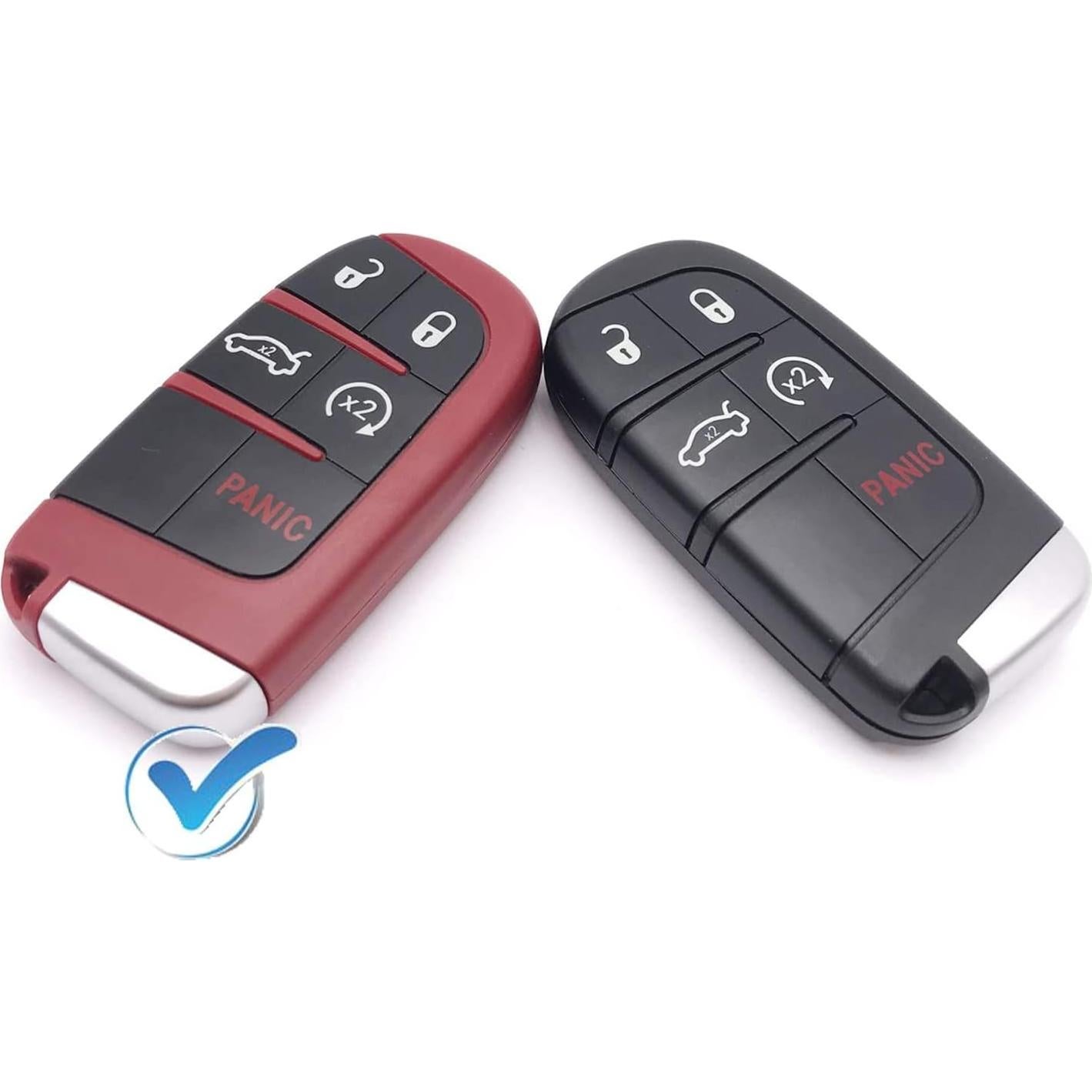 Cubierta de llave 5 botones Horande para Dodge y Jeep Roja