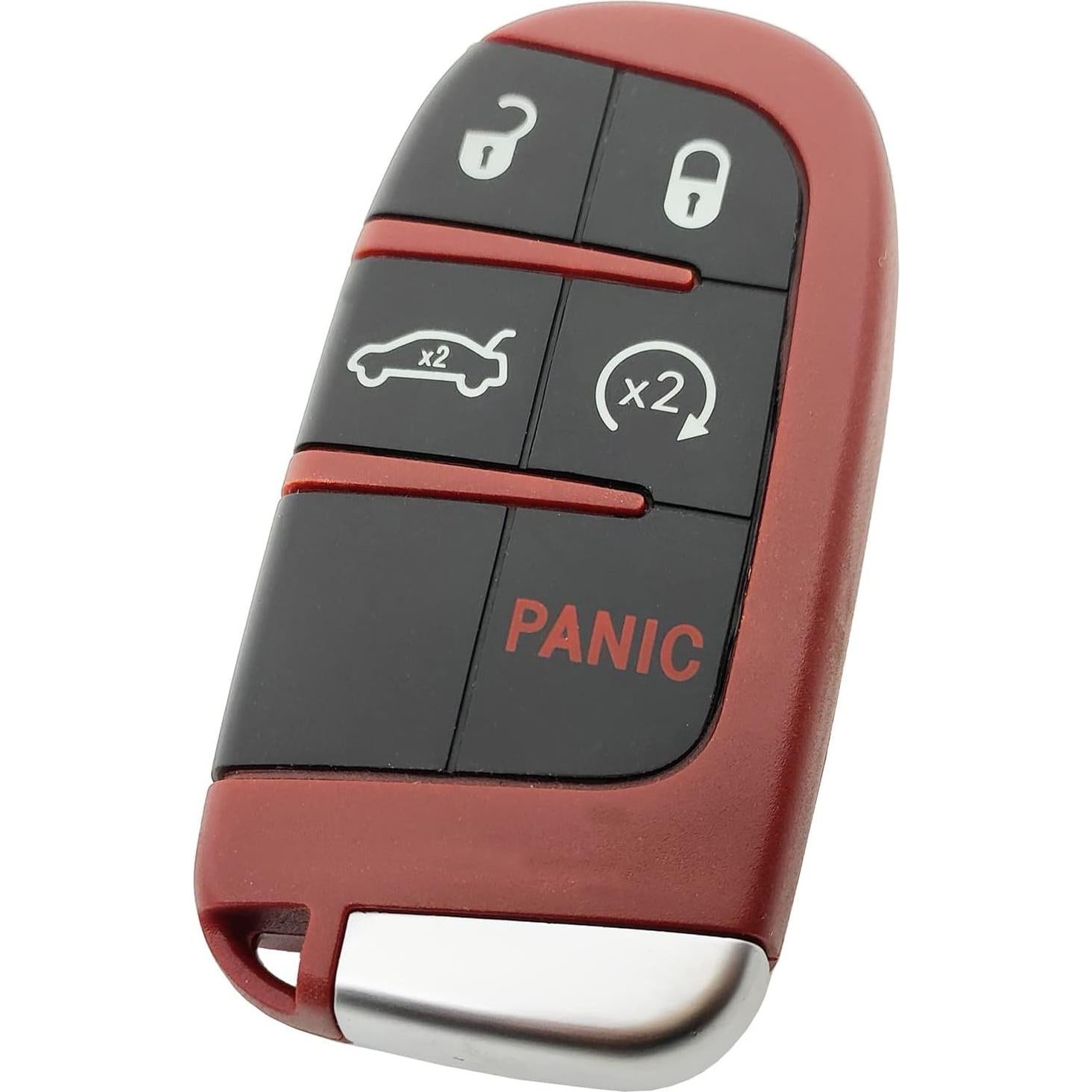 Cubierta de llave 5 botones Horande para Dodge y Jeep Roja