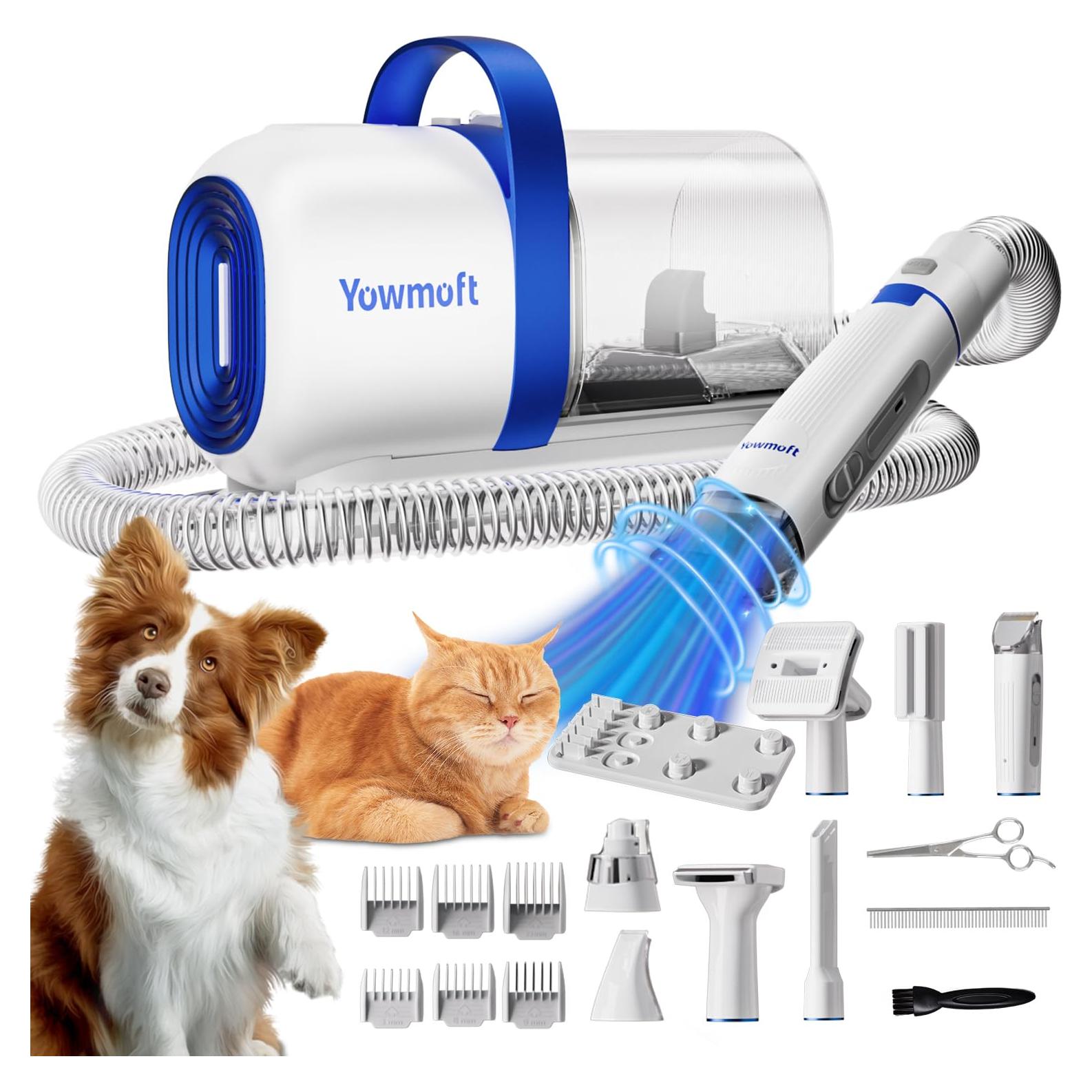 Dog Grooming Vacuum & Kit, 15 Pet Grooming Tools, Max 11 Kpa, 2 L Capacity, Pet Groomer for Dogs/Cats/Home