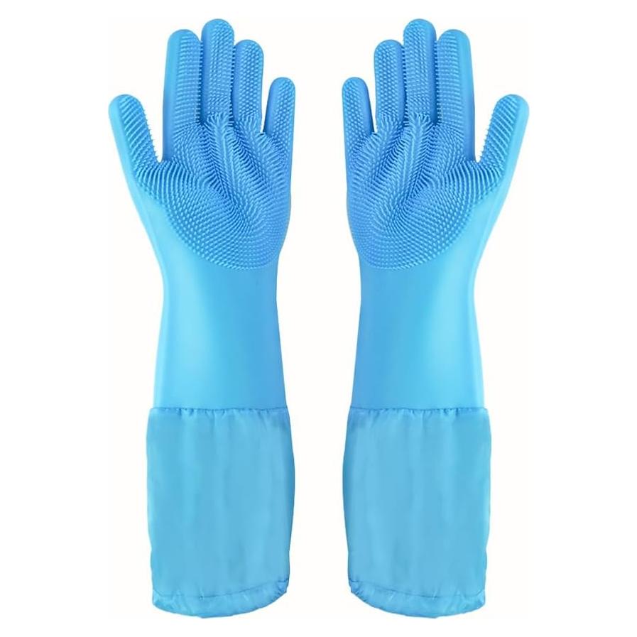 Guantes de Aseo para Mascotas 1TO3GO Azul - Silicona Resistente