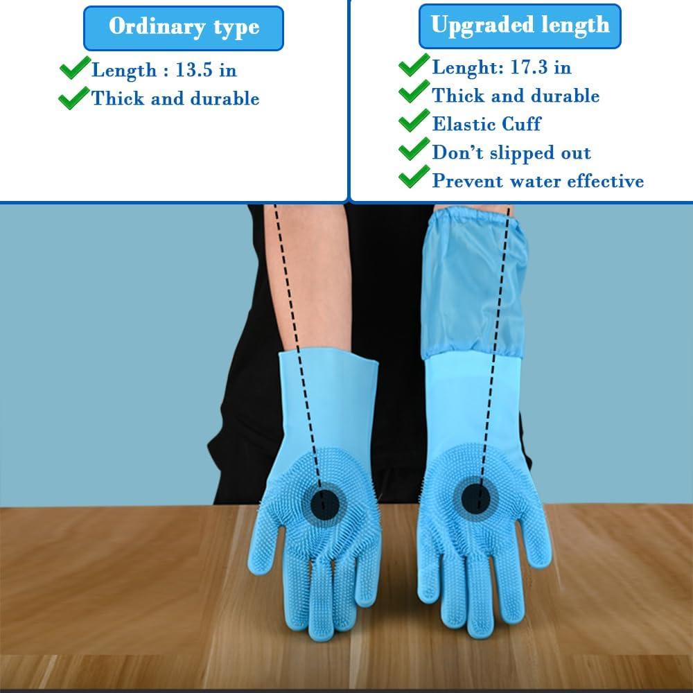 Guantes de Aseo para Mascotas 1TO3GO Azul - Silicona Resistente