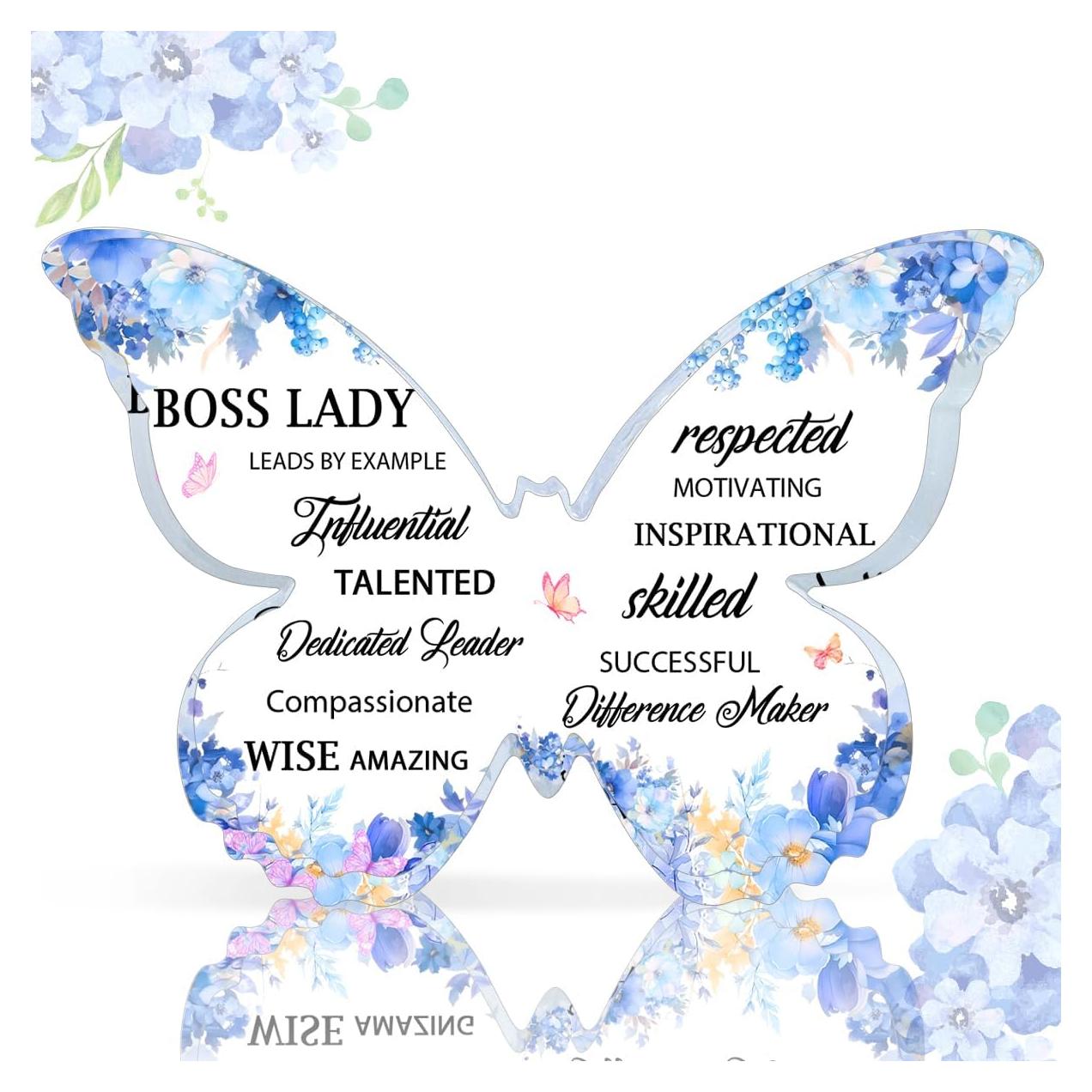 Adorno Acrílico Mariposa Azul TAGDANK para Jefa Inspiradora