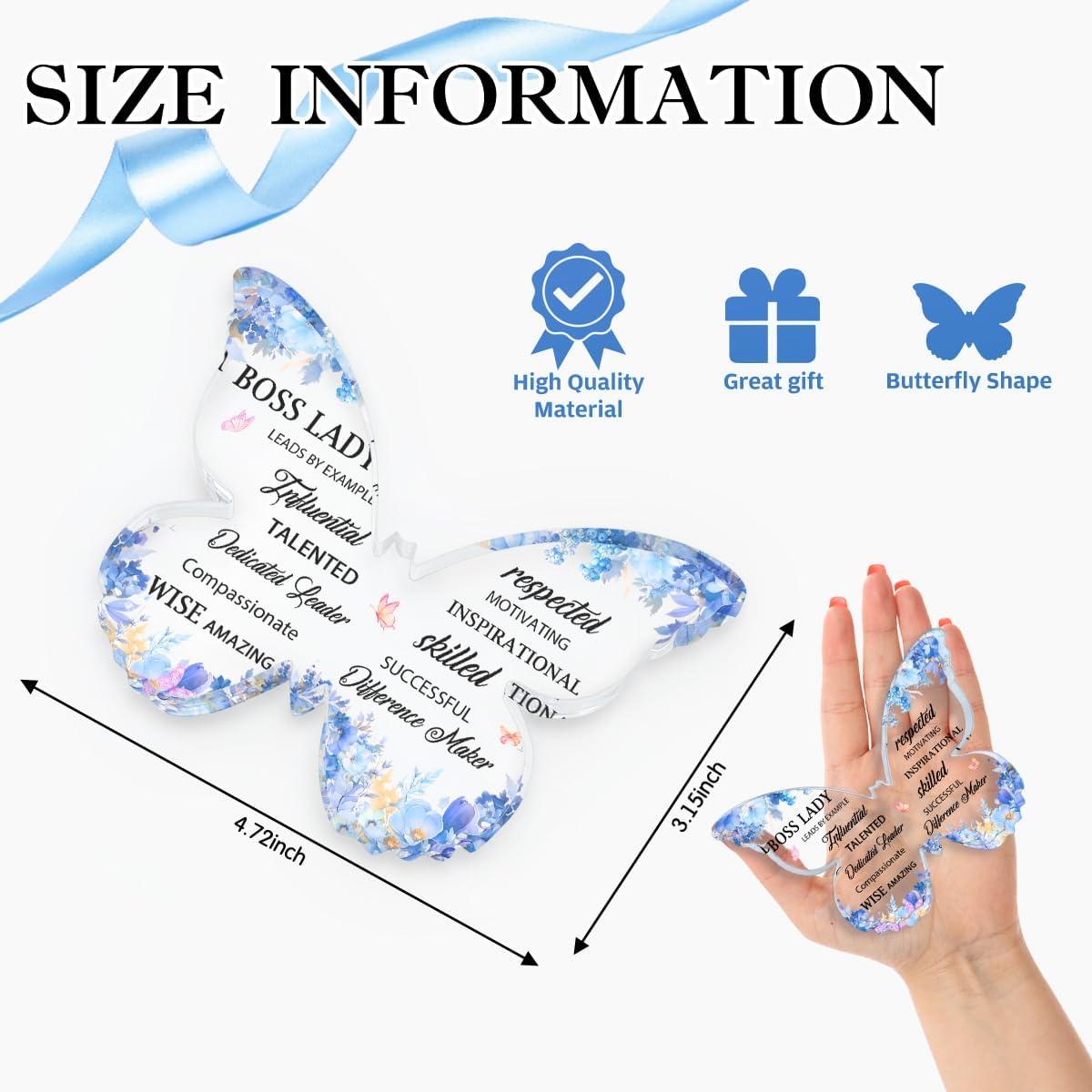 Adorno Acrílico Mariposa Azul TAGDANK para Jefa Inspiradora