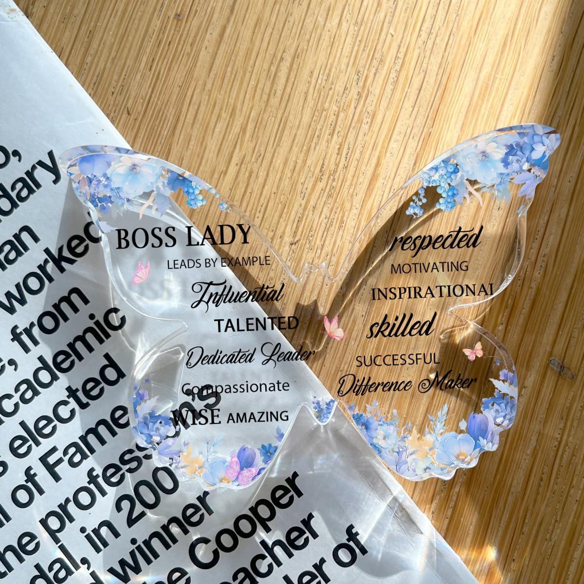 Adorno Acrílico Mariposa Azul TAGDANK para Jefa Inspiradora