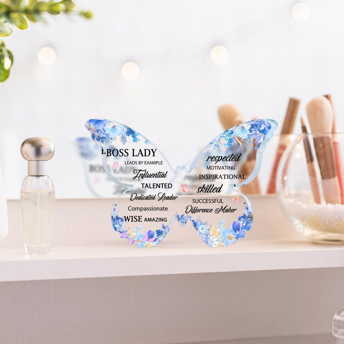 Adorno Acrílico Mariposa Azul TAGDANK para Jefa Inspiradora