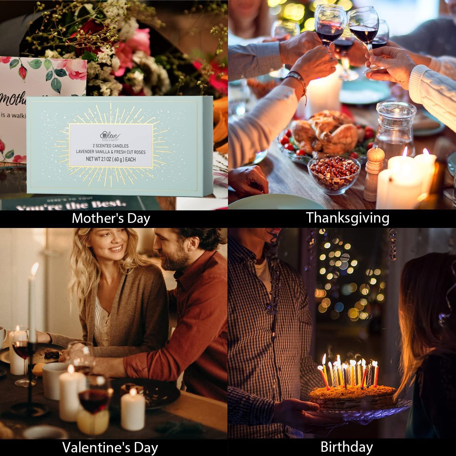 Juego de Velas Aromáticas BODY & EARTH - Lavanda y Rosa 2x59.5g