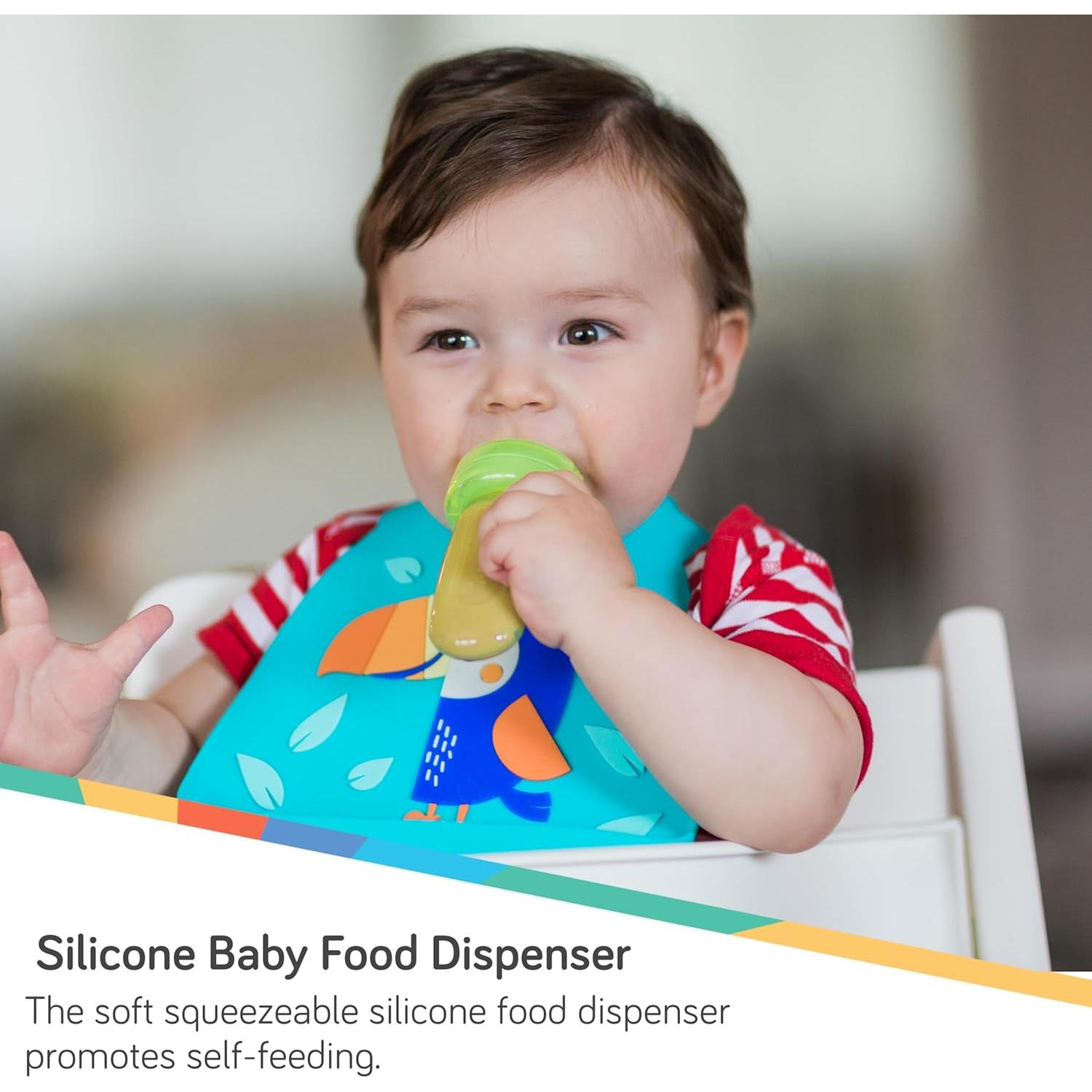 Nuby Dispensador de Comida Silicona para Bebés 2-Pack Aqua Verde