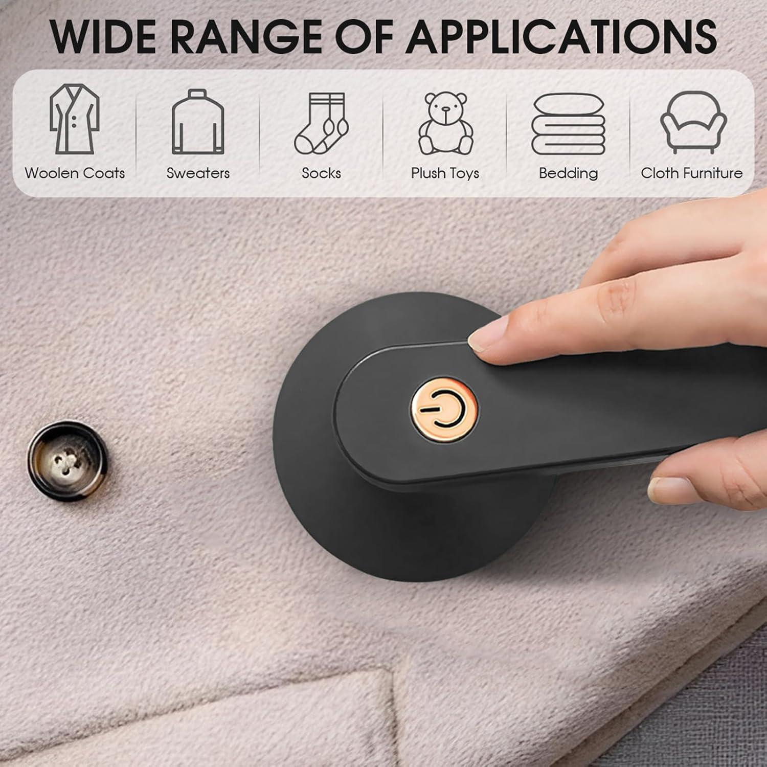 Removedor de Pelusa Eléctrico NIUAWASA USB 6 Cuchillas Negro