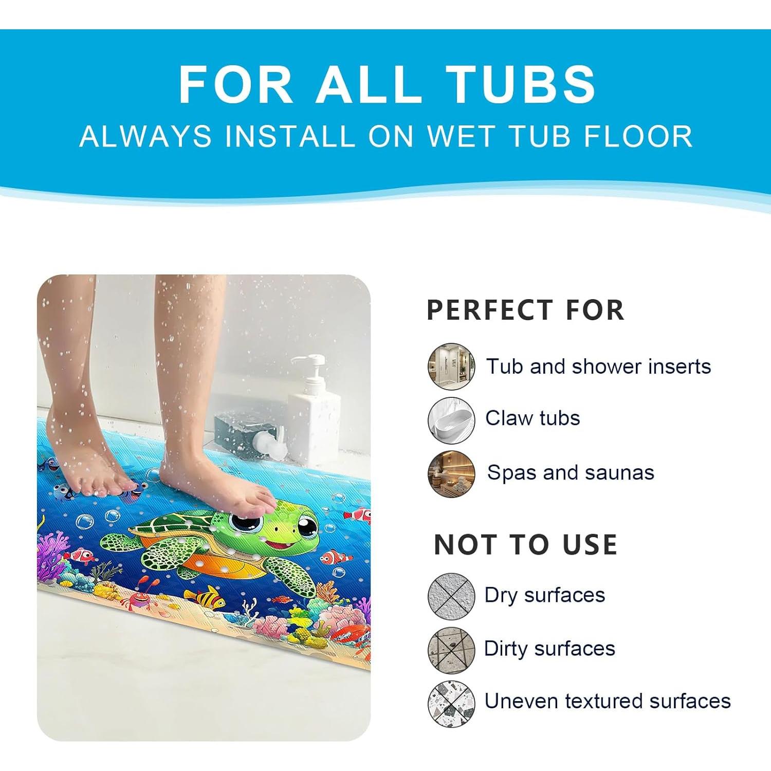 Alfombrilla de Baño Antideslizante XIYUNTE 101.6x40.6cm Tortuga