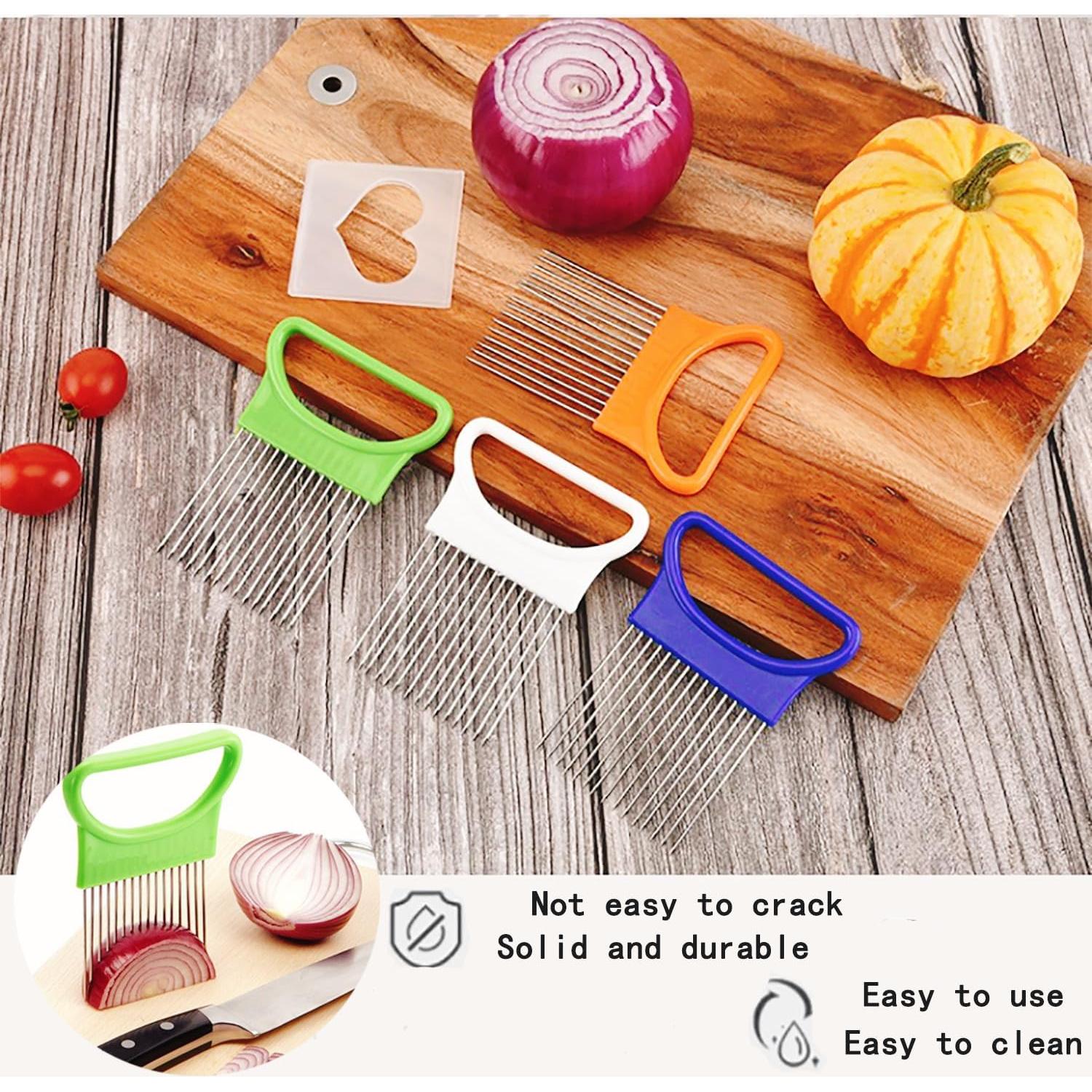 Cortador de Cebolla YVPSI 4pcs Acero Inoxidable con Funda