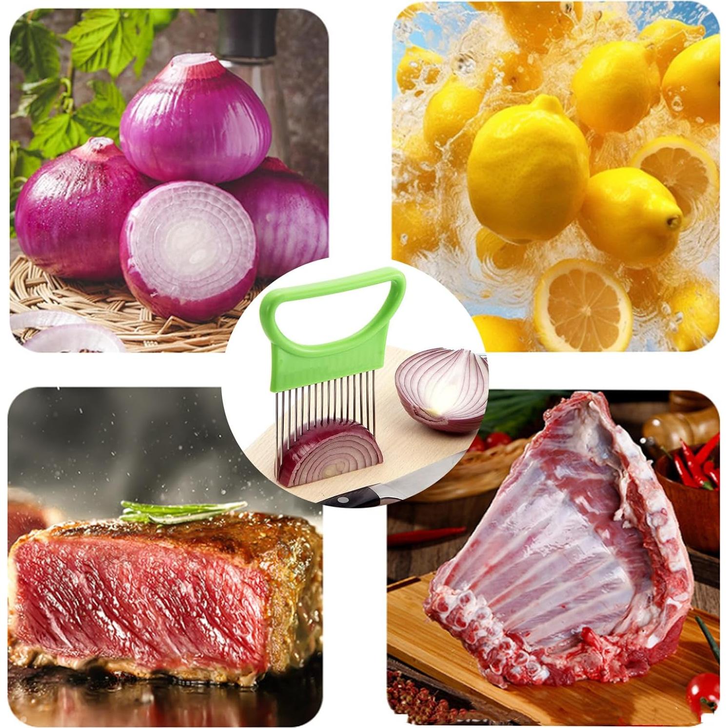 Cortador de Cebolla YVPSI 4pcs Acero Inoxidable con Funda