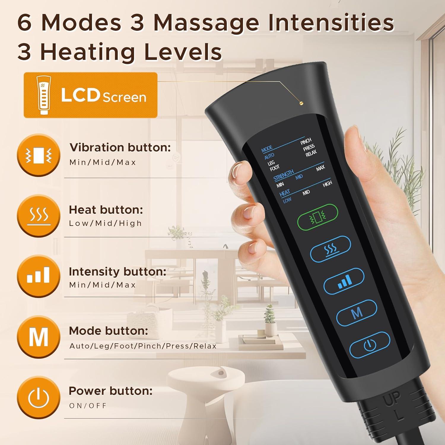 Masajeador de Piernas Xiamen Healthpal 7204B con Calor y Compresión