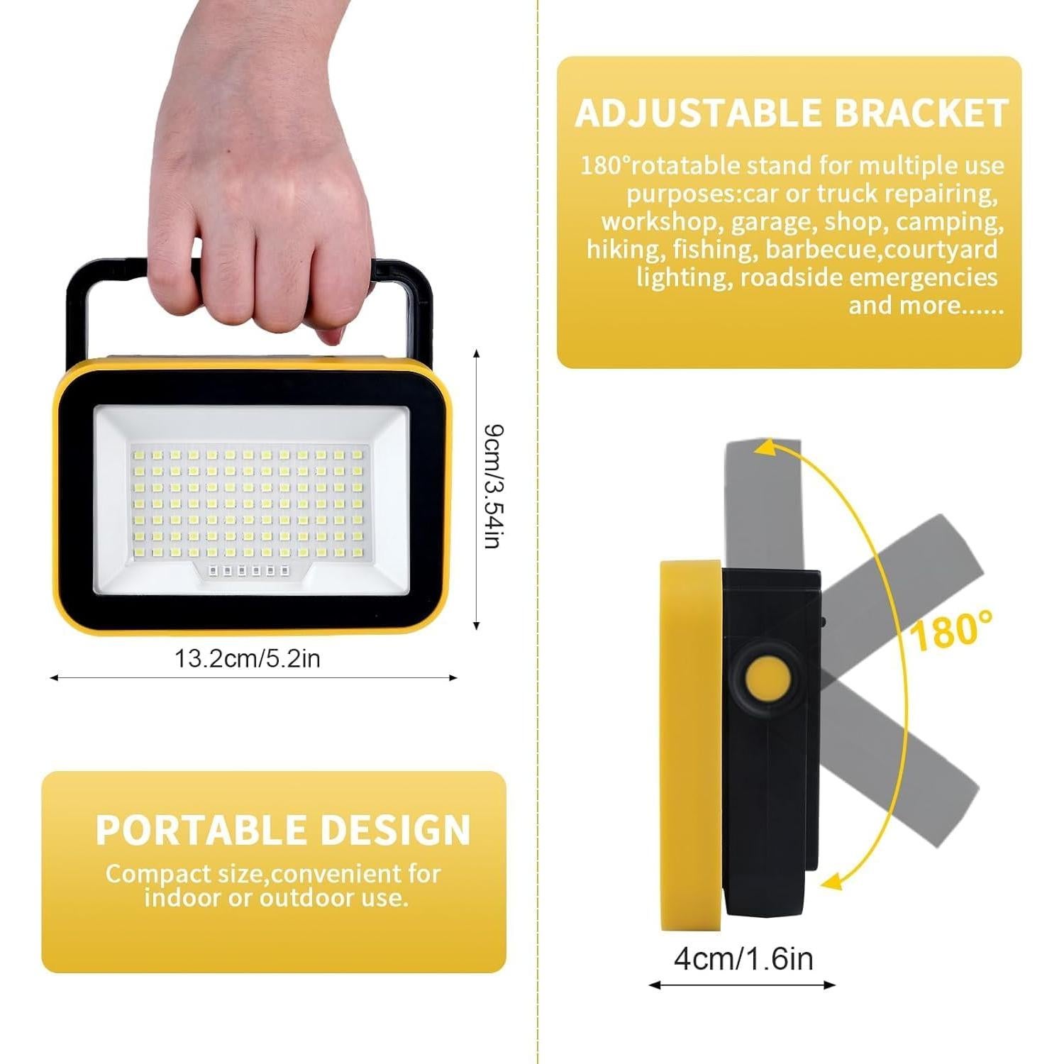 Luz de Trabajo LED Recargable AUMIO 40W 2400LM IP42 1 Paquete