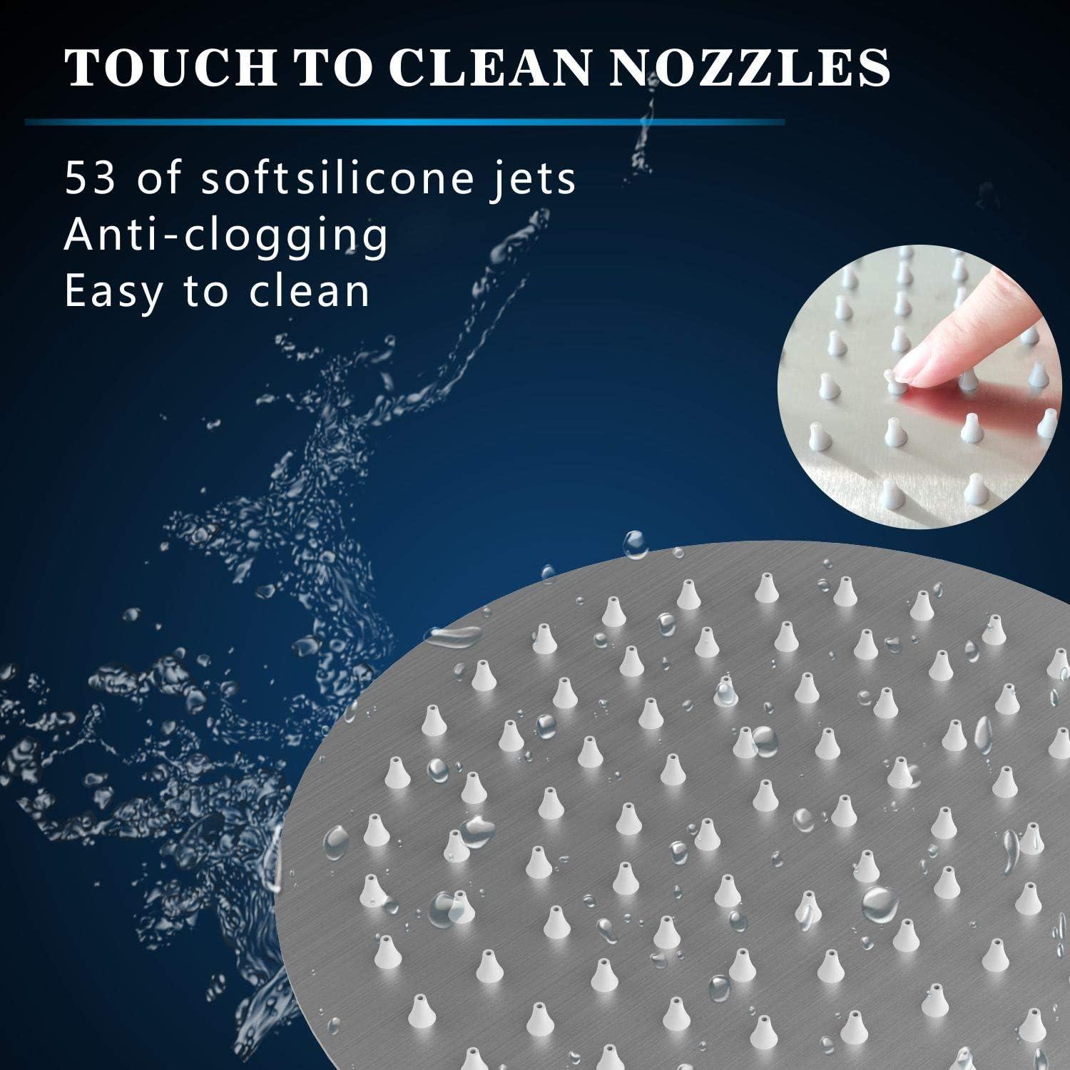 Cabezal de Ducha de Alta Presión Voolan 15.24 cm Níquel Cepillado