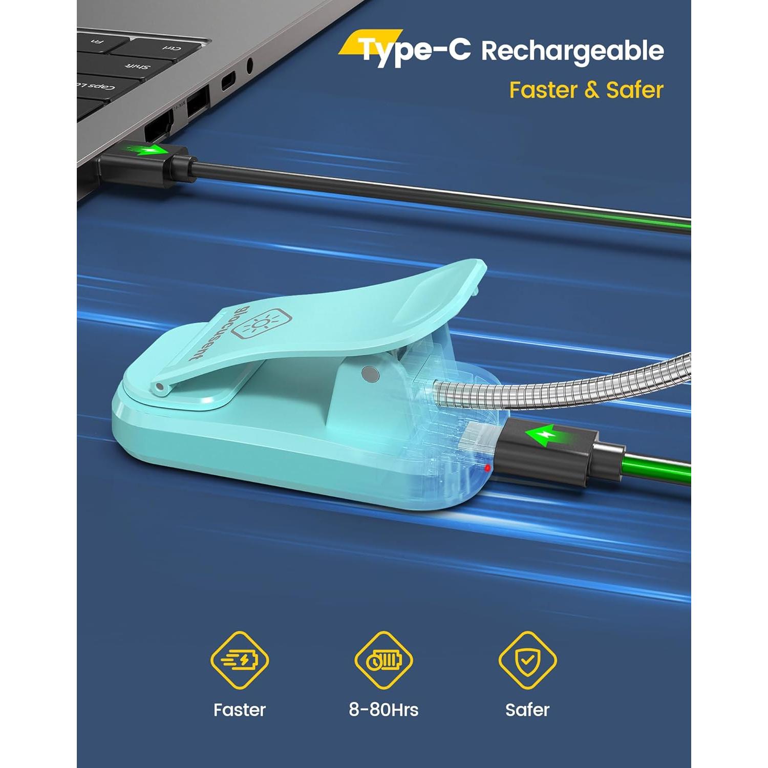 Luz de Libro Glocusent Willow Recargable 10 LEDs 3 Colores