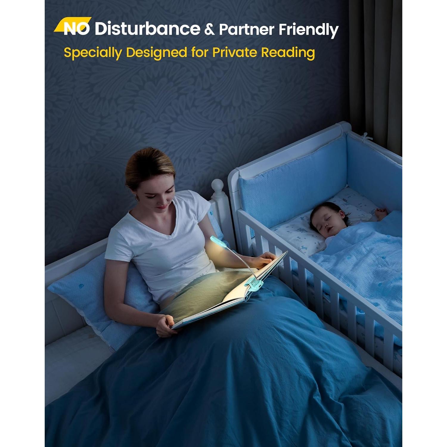 Luz de Libro Glocusent Willow Recargable 10 LEDs 3 Colores