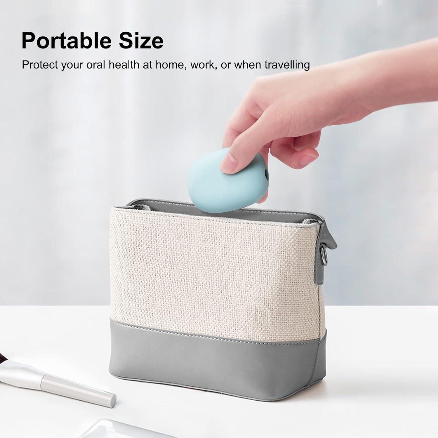 Soporte Limpiador de Cepillos de Dientes ELMWAY Azul con Luz UV-C