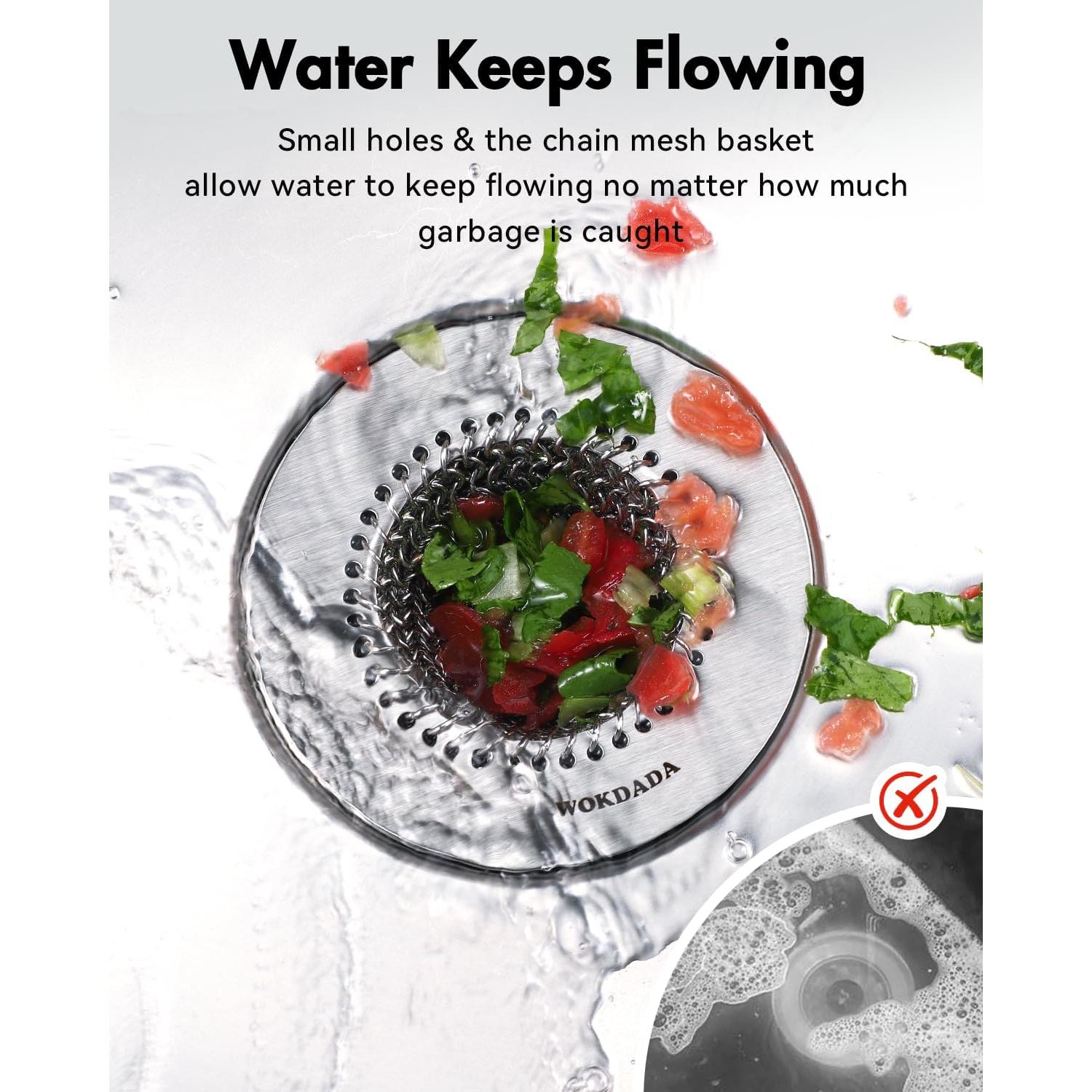 Colador de Drenaje de Fregadero Acero Inoxidable 304 4 Pcs