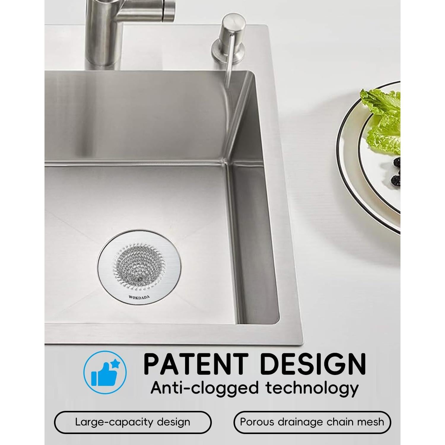 Colador de Drenaje de Fregadero Acero Inoxidable 304 4 Pcs