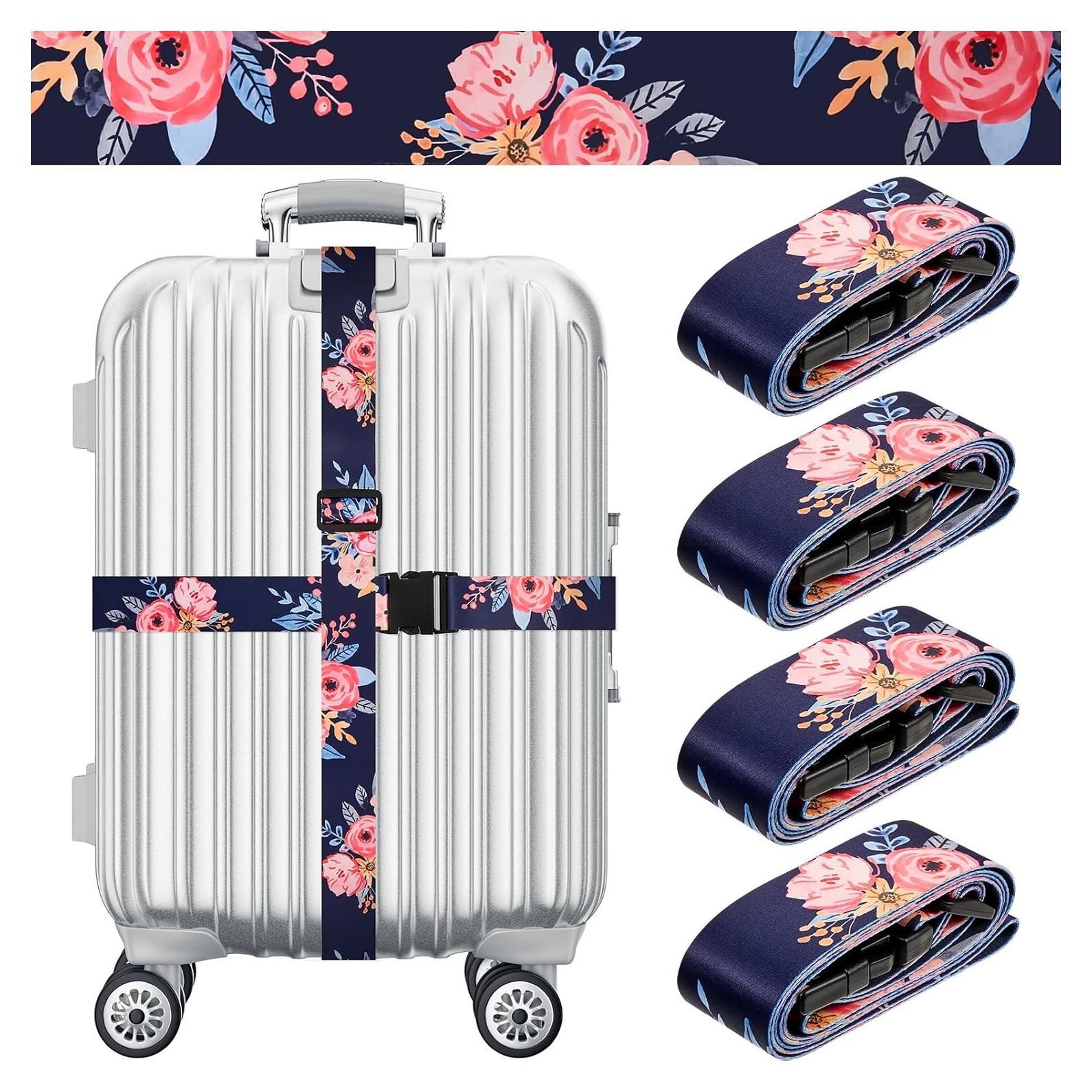 Correas de Equipaje Patelai 4 Piezas Ajustables 5 cm x 1.83 m