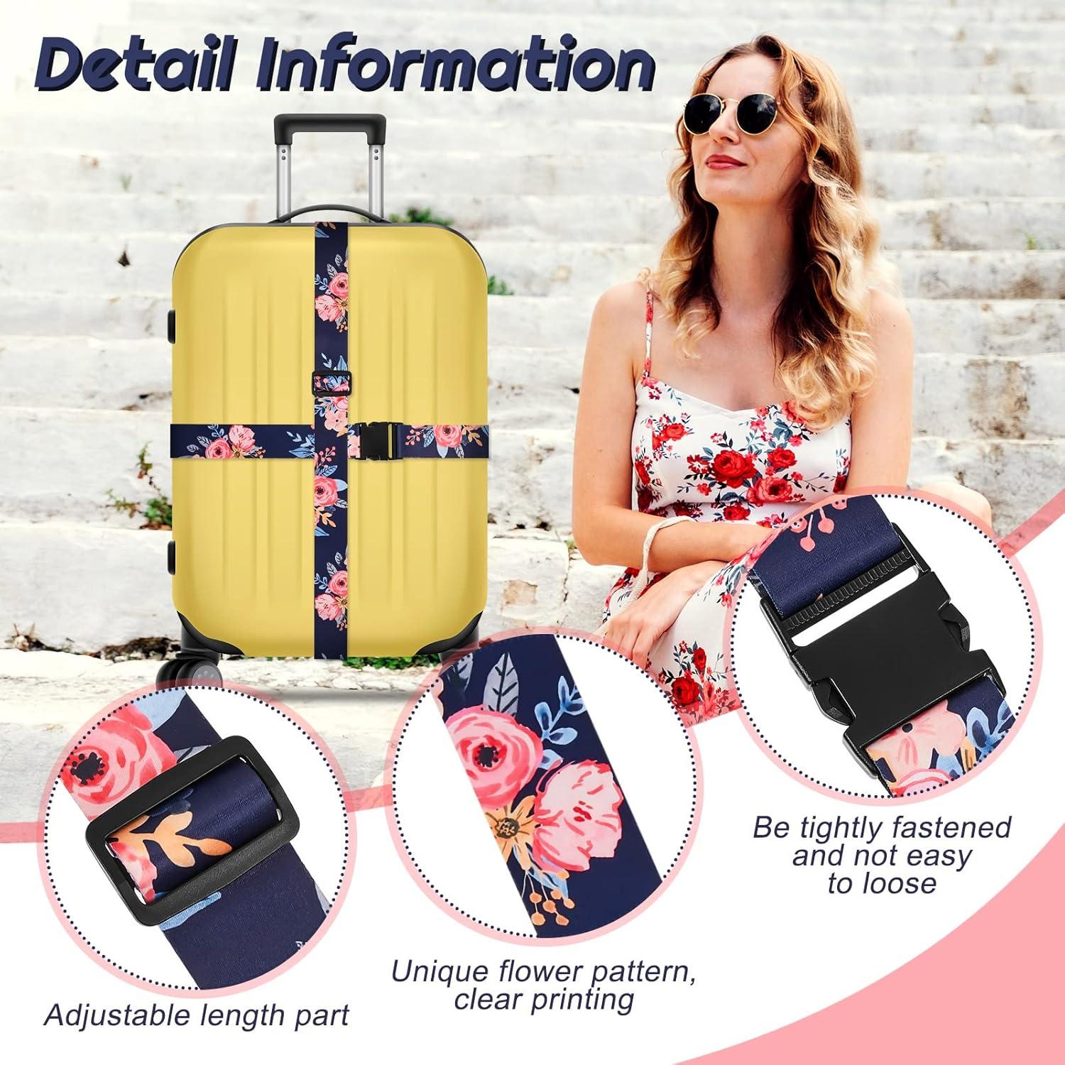 Correas de Equipaje Patelai 4 Piezas Ajustables 5 cm x 1.83 m