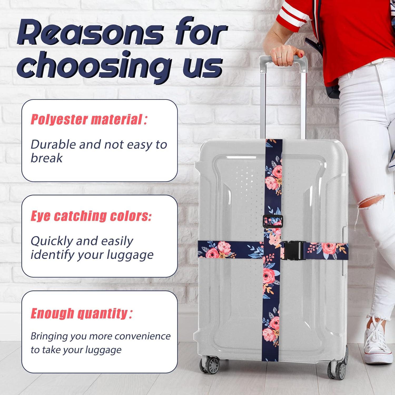 Correas de Equipaje Patelai 4 Piezas Ajustables 5 cm x 1.83 m