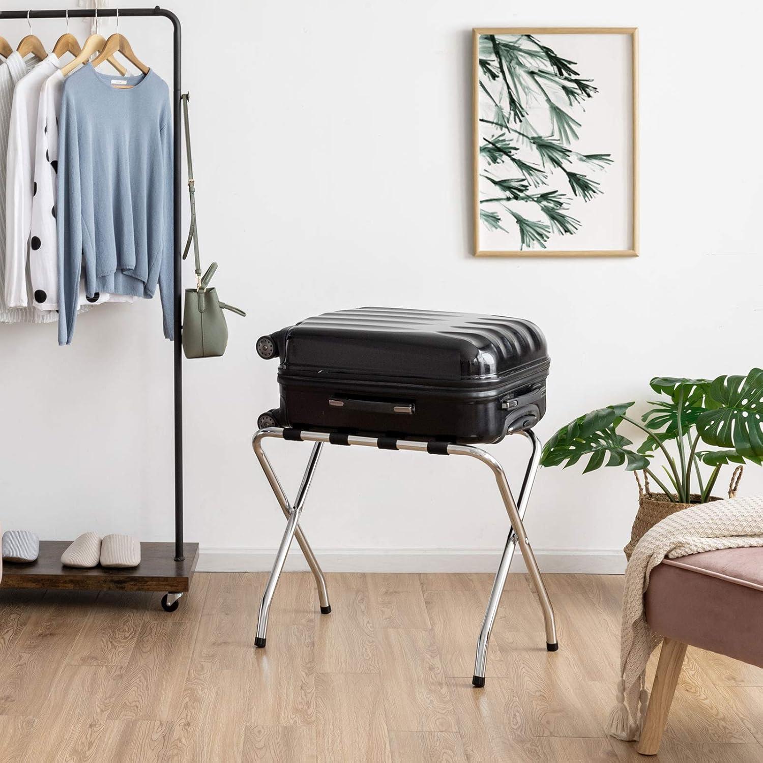 Soporte de Equipaje Plegable Tangkula Cromo 81.65 kg