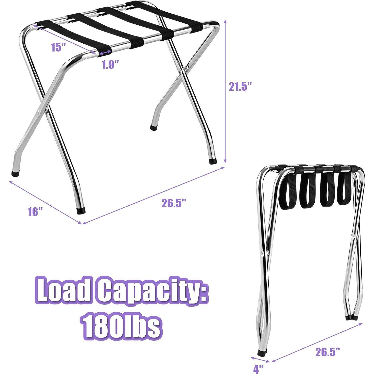 Soporte de Equipaje Plegable Tangkula Cromo 81.65 kg