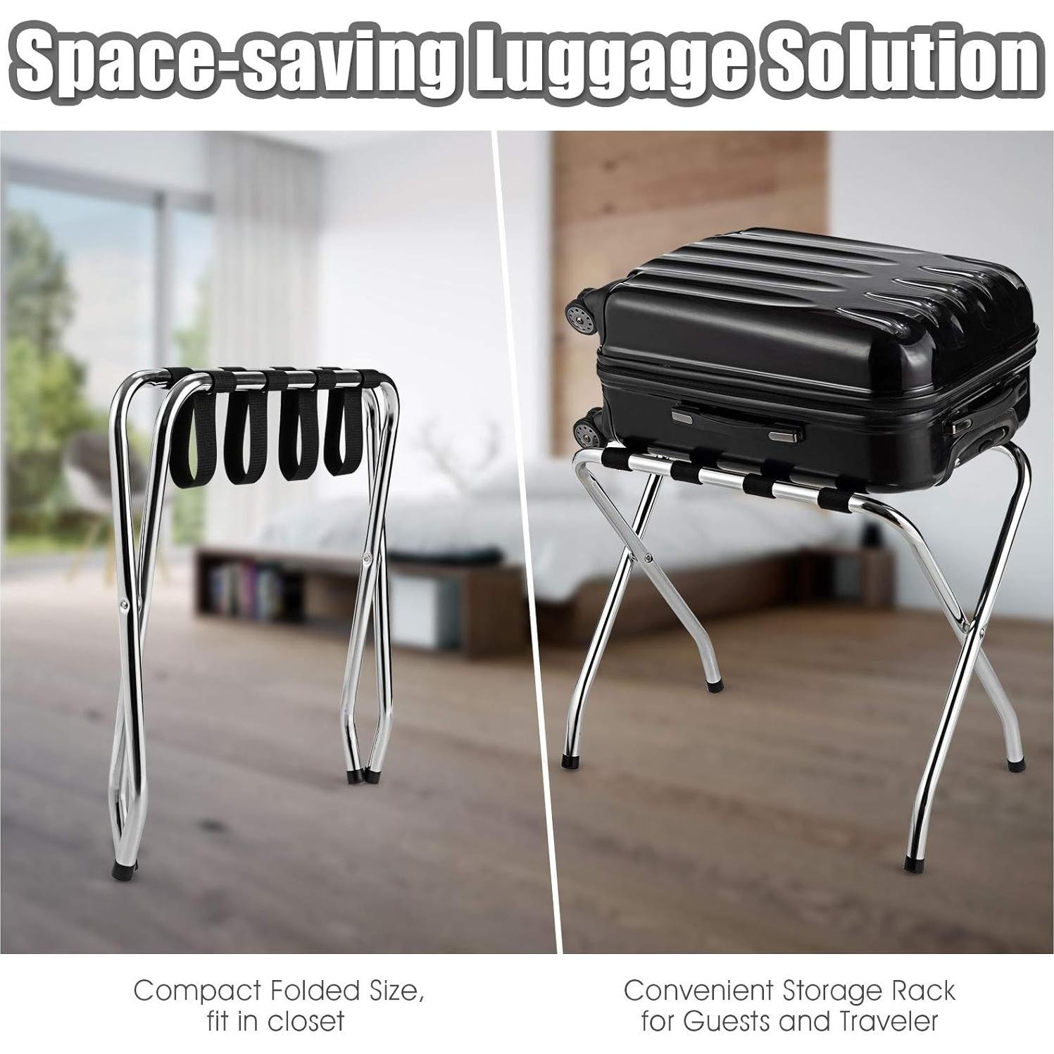 Soporte de Equipaje Plegable Tangkula Cromo 81.65 kg