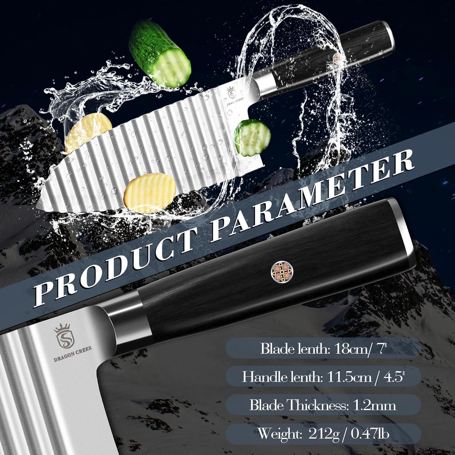 Cuchillo Cortador de Ondas Dragon Creek - Acero Inoxidable 16.5 cm