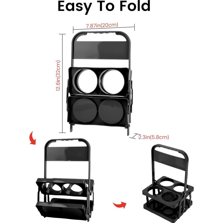 Soporte para Bebidas de 4 Tazas Bodaon Negro Plegable