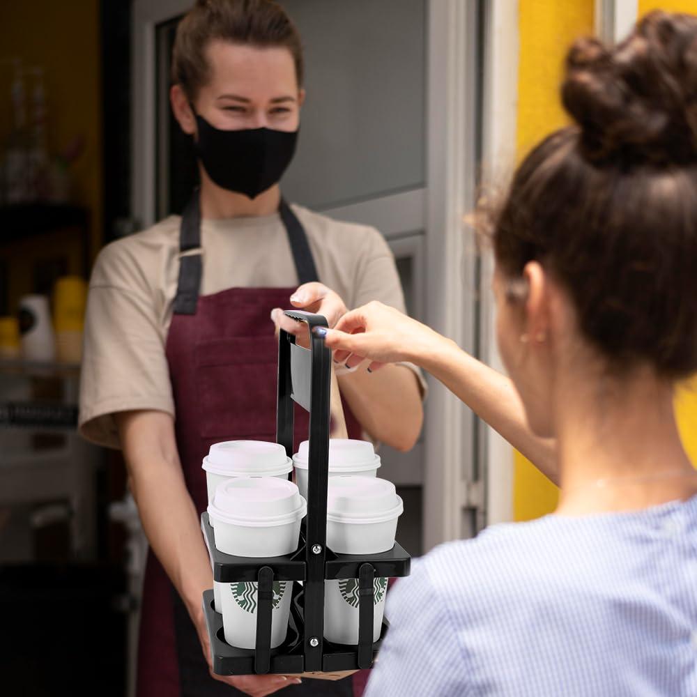 Soporte para Bebidas de 4 Tazas Bodaon Negro Plegable