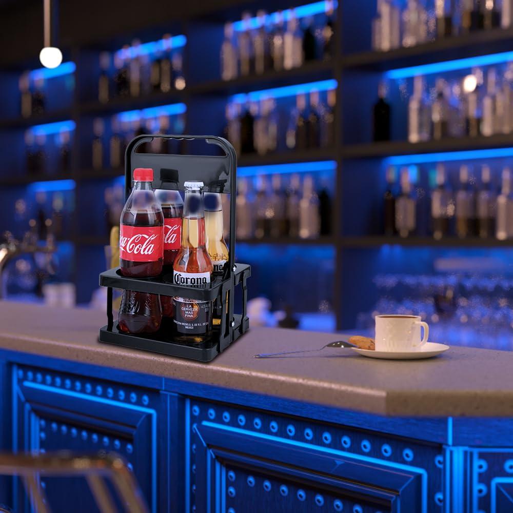 Soporte para Bebidas de 4 Tazas Bodaon Negro Plegable