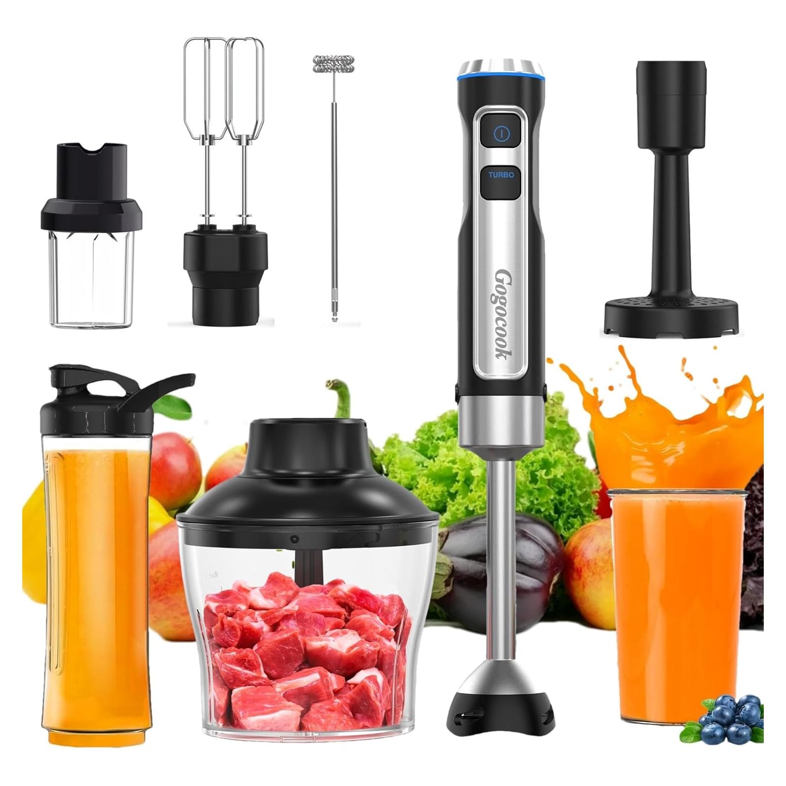 Batidora de Inmersión 8 en 1 Gogocook 1000W 21 Velocidades