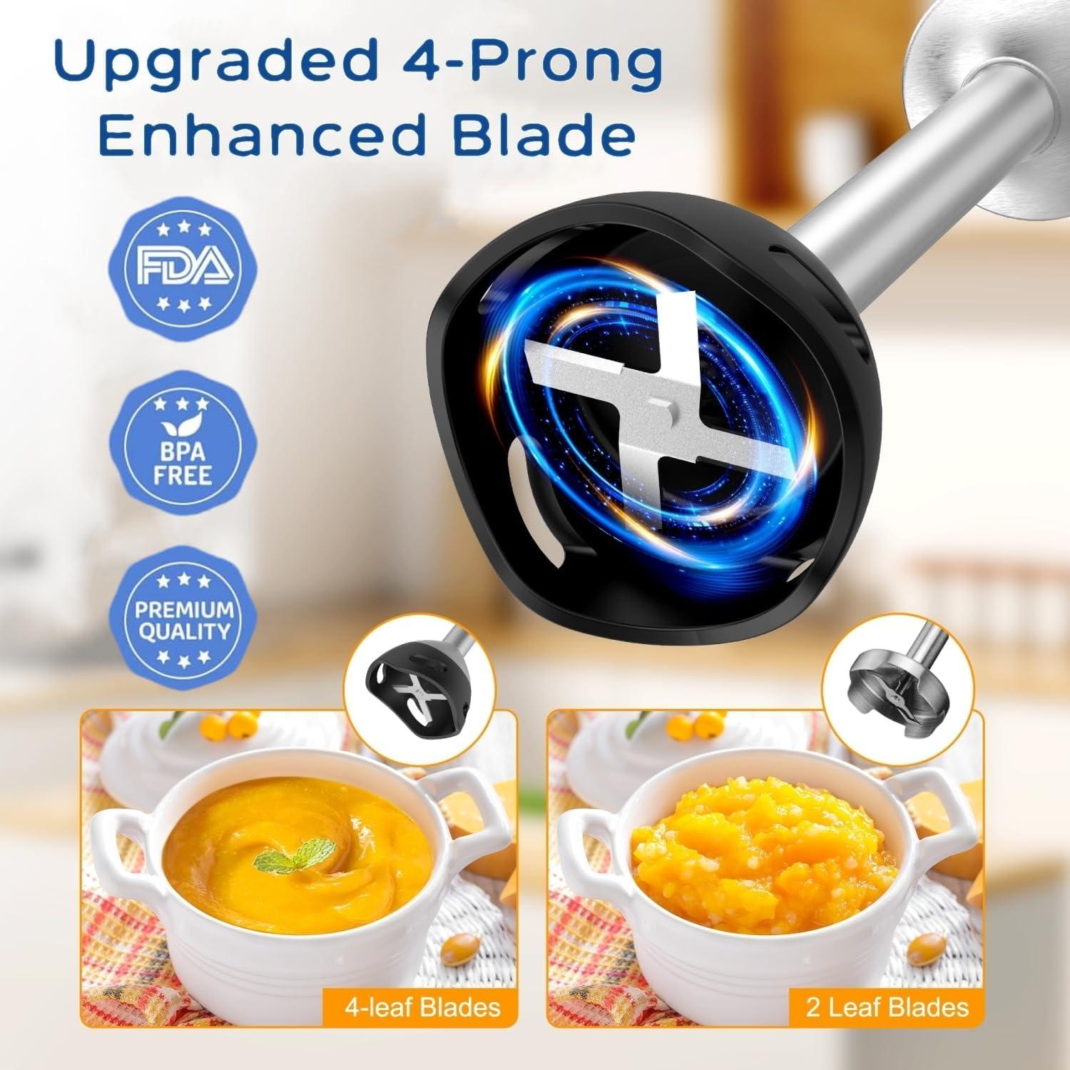 Batidora de Inmersión 8 en 1 Gogocook 1000W 21 Velocidades