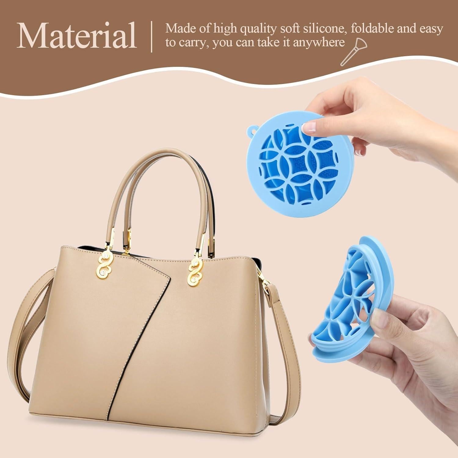 WantGor Alfombrilla Limpiadora de Brochas de Maquillaje 3 en 1 Azul