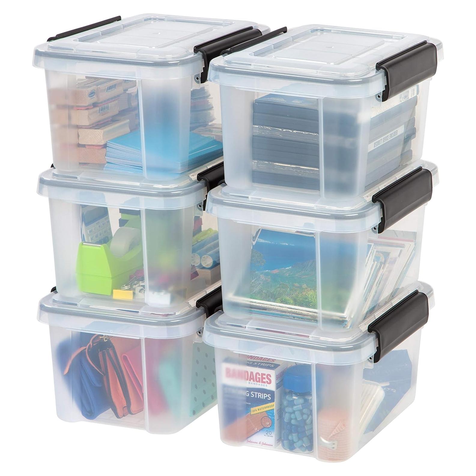 Contenedores de Almacenamiento IRIS USA 6 Qt con Tapa - 6 Piezas