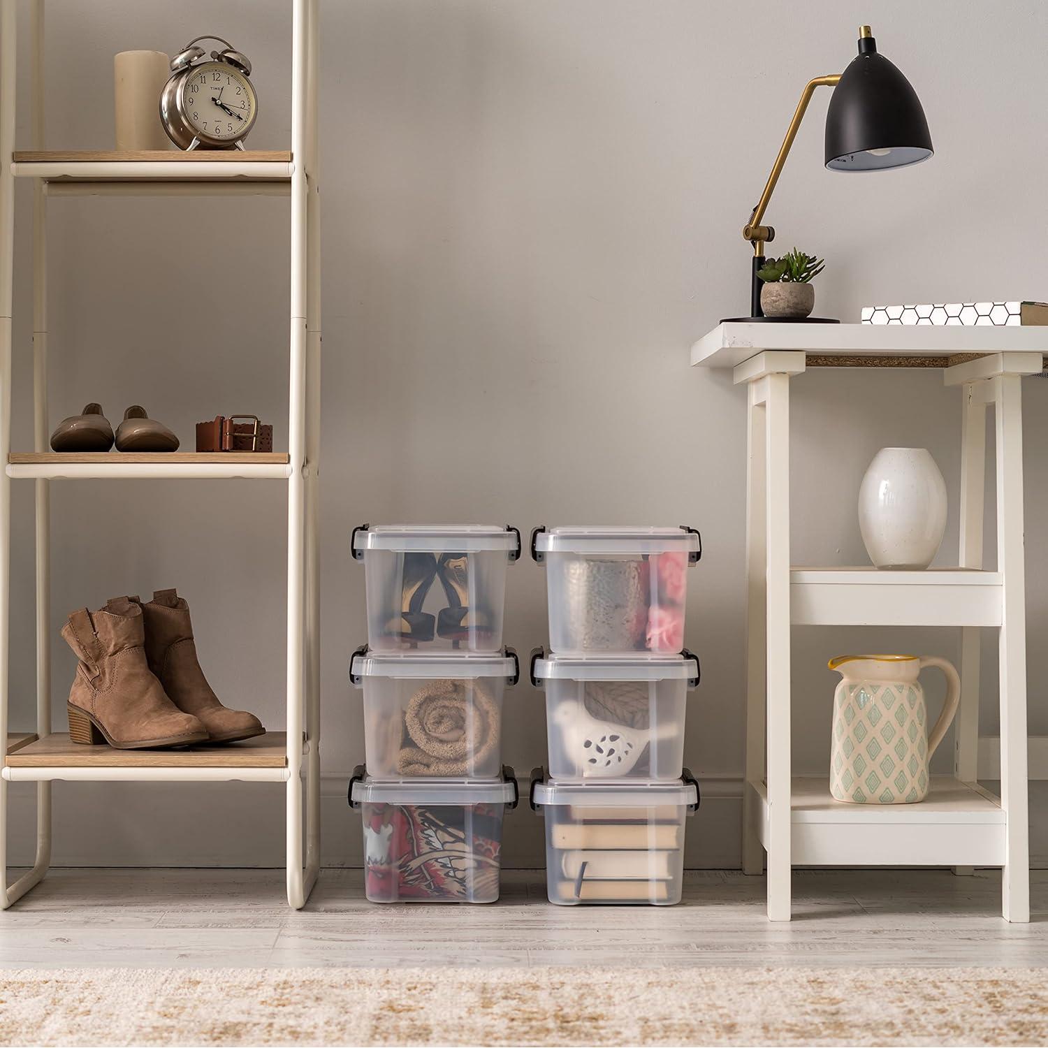 Contenedores de Almacenamiento IRIS USA 6 Qt con Tapa - 6 Piezas