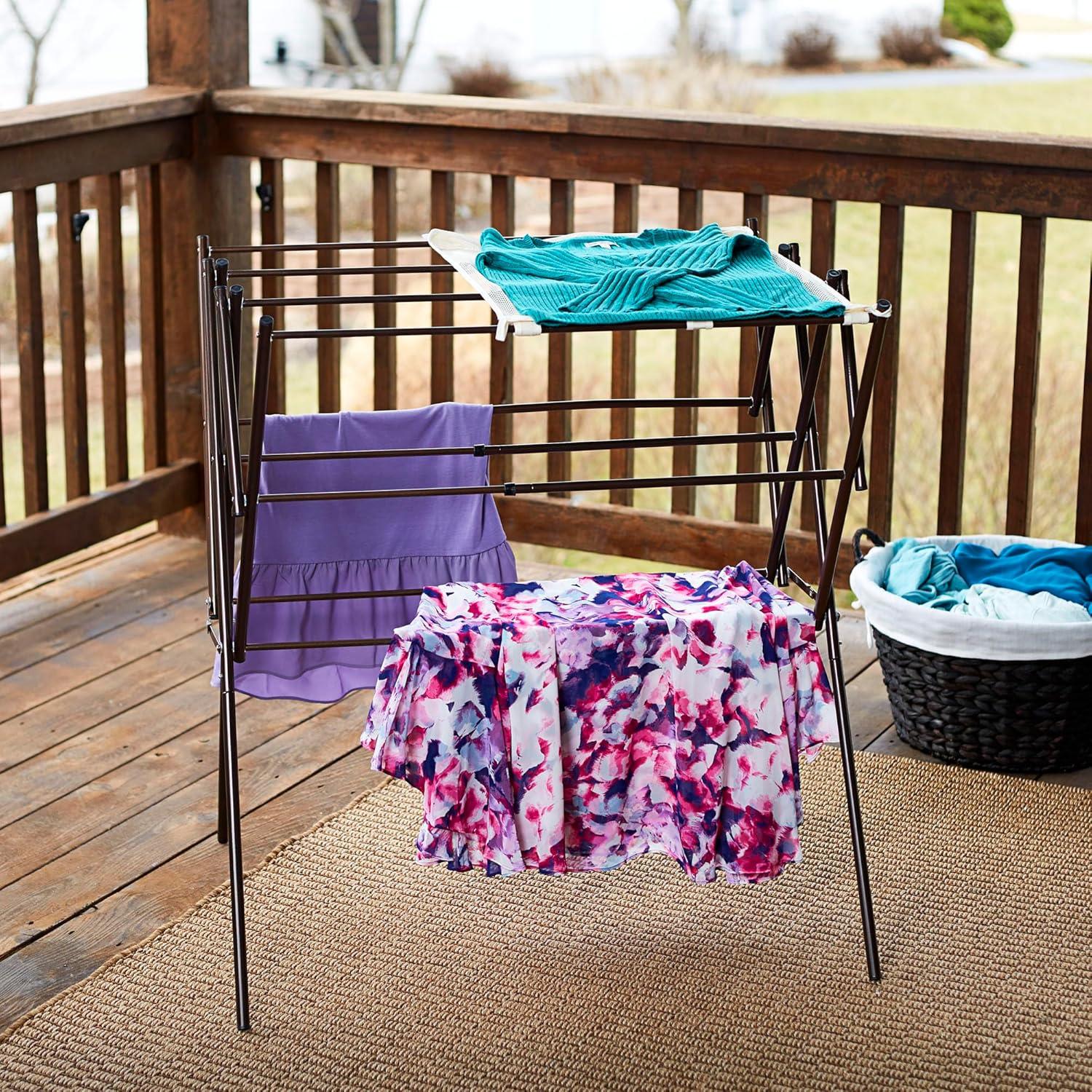 Soporte Plegable Expandible para Secar Ropa Esenciales del Hogar