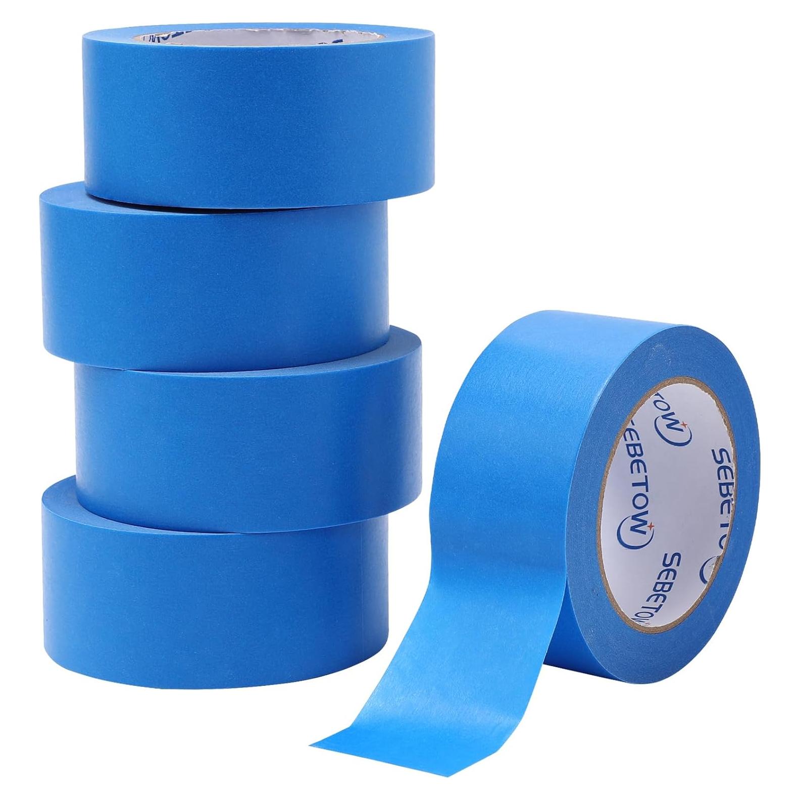 Cinta de Pintor Azul SEBETOW 5 Rollos 2 Pulgadas x 50.29m