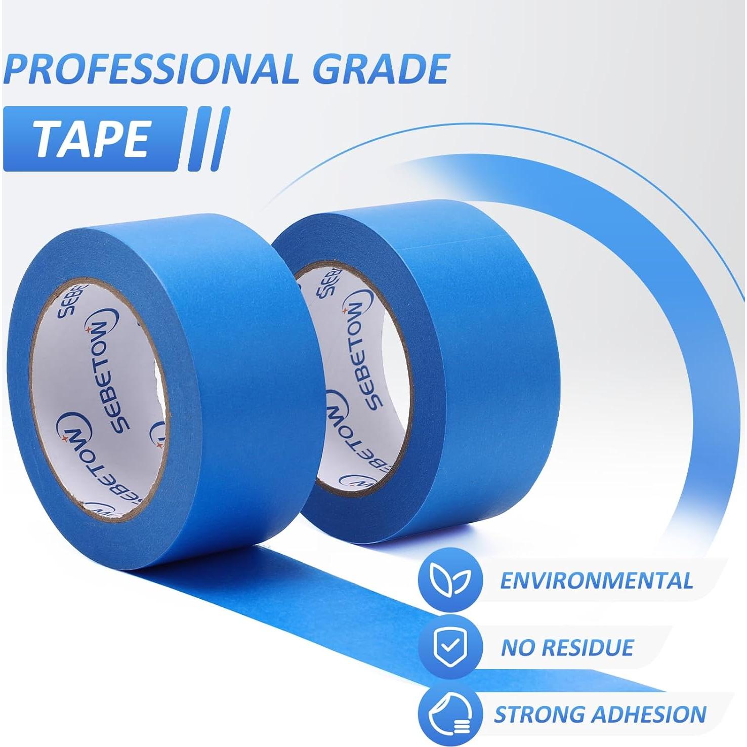 Cinta de Pintor Azul SEBETOW 5 Rollos 2 Pulgadas x 50.29m