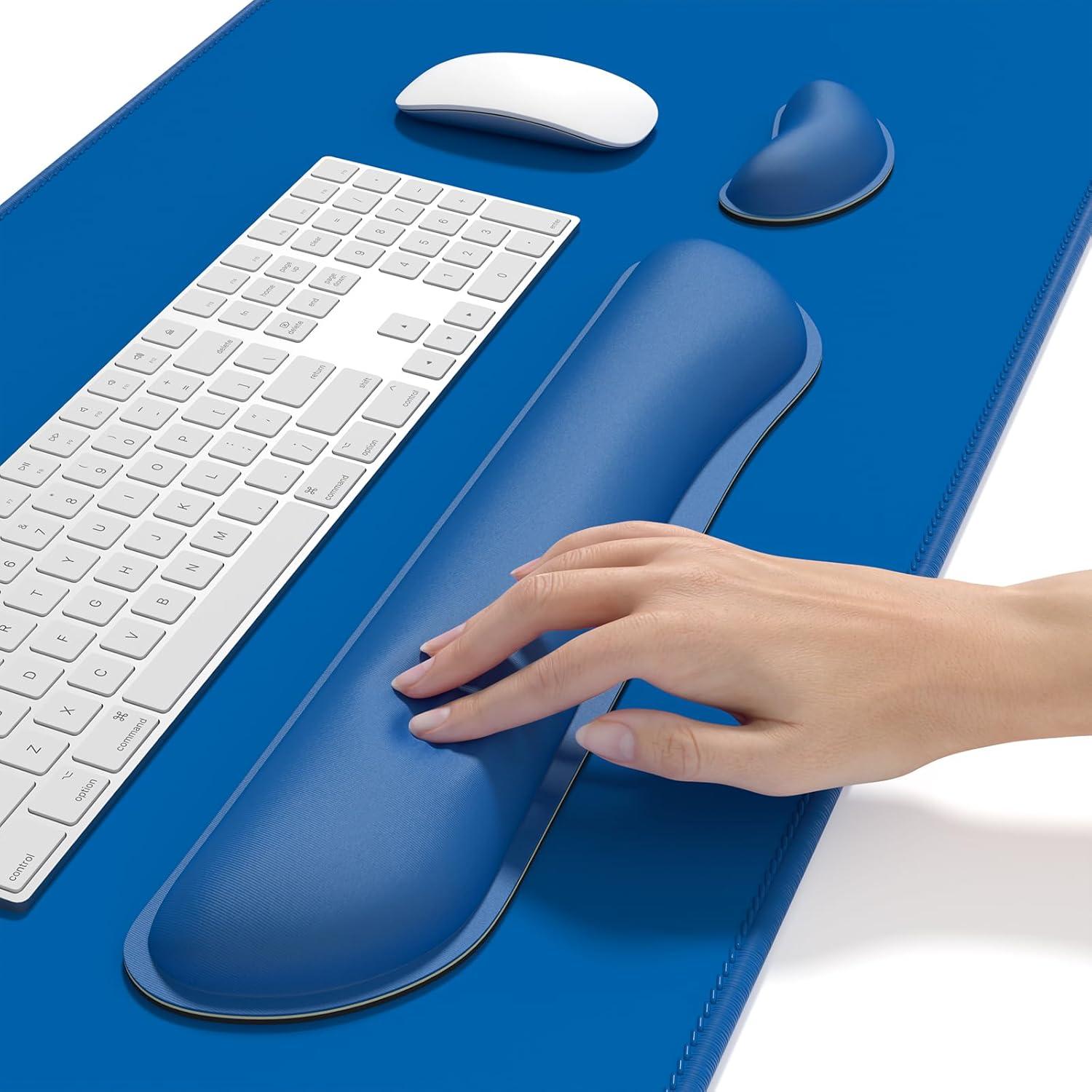 Conjunto de Reposamuñecas y Alfombrilla Dapesuom XXL Azul