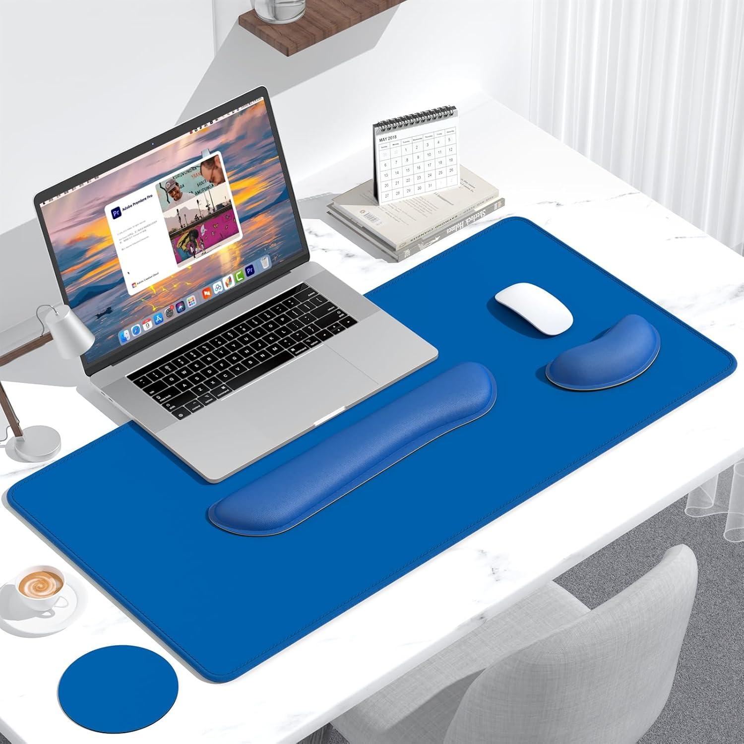 Conjunto de Reposamuñecas y Alfombrilla Dapesuom XXL Azul