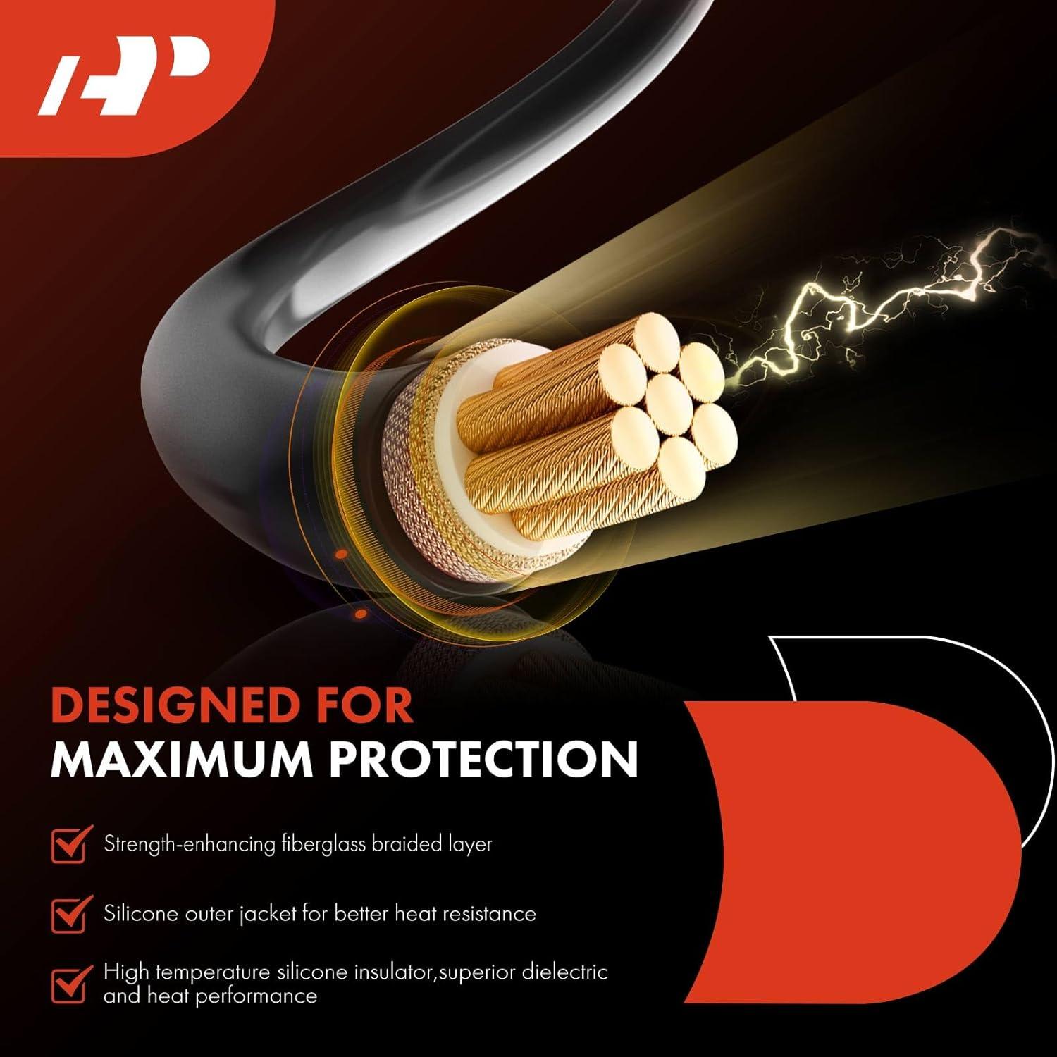 Juego de Cables de Bujía A-Premium 4PCS para Volkswagen 2.0L