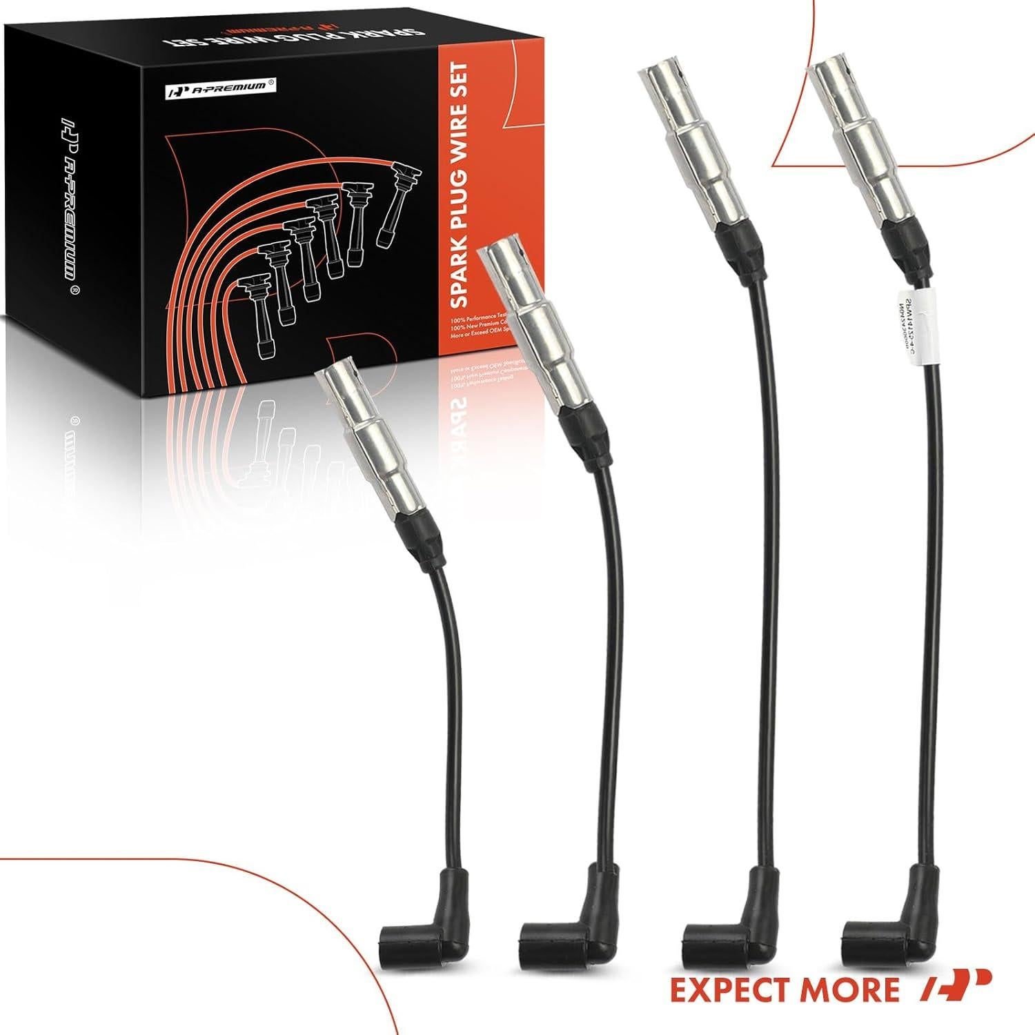 Juego de Cables de Bujía A-Premium 4PCS para Volkswagen 2.0L