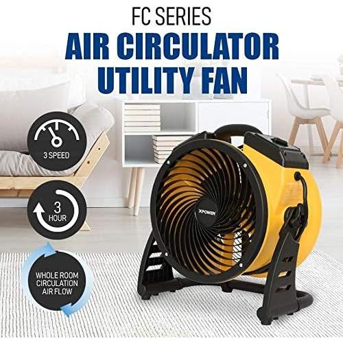 Ventilador de Piso XPOWER FC-100 1100 CFM 27.94 cm Amarillo