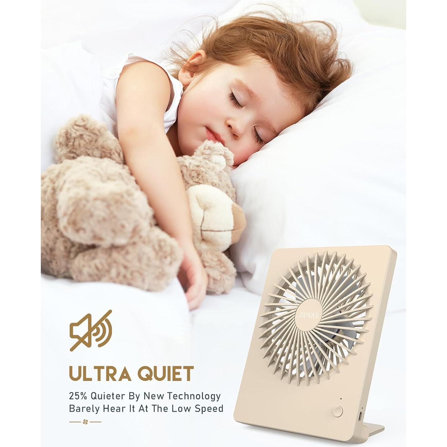 Ventilador de Escritorio Zuvas FD01 Plegable 3 Velocidades Beige