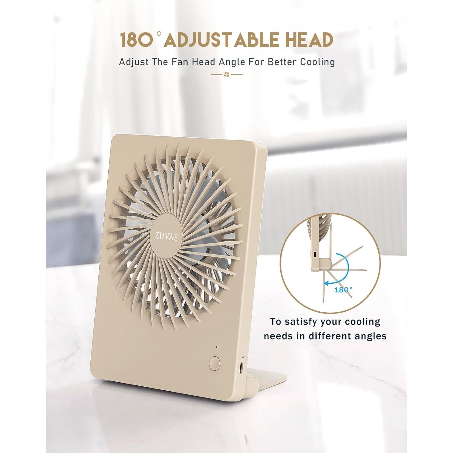 Ventilador de Escritorio Zuvas FD01 Plegable 3 Velocidades Beige