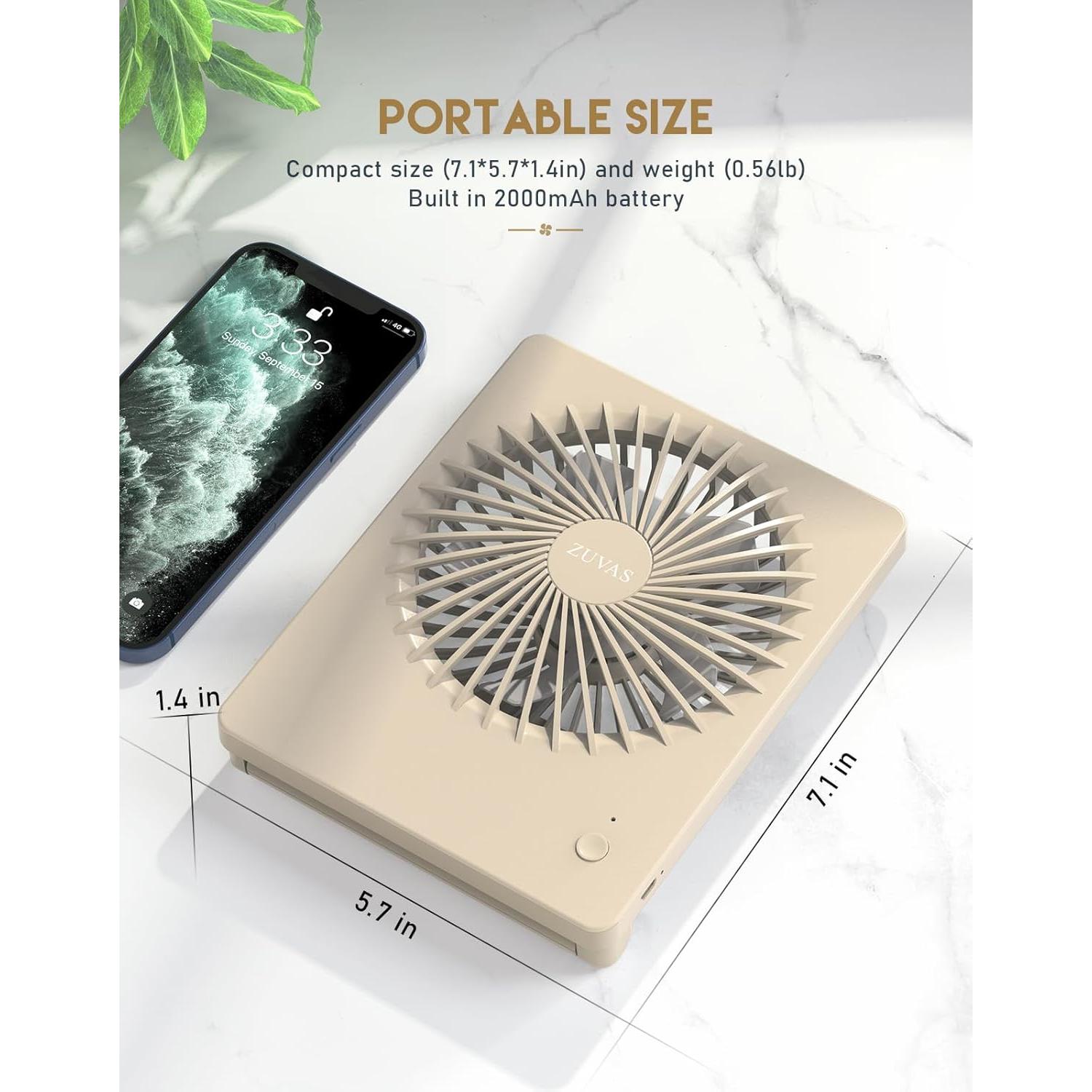 Ventilador de Escritorio Zuvas FD01 Plegable 3 Velocidades Beige