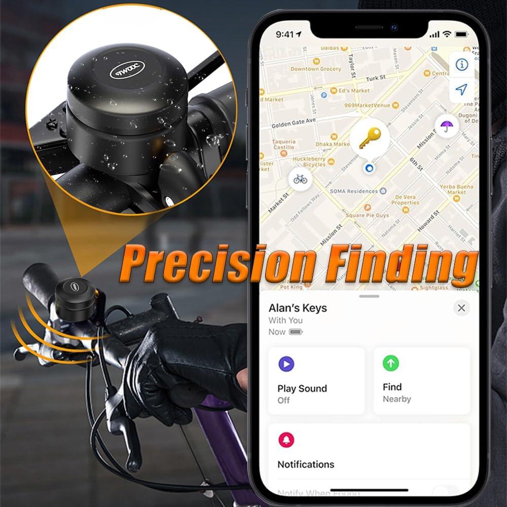 Campana de Bicicleta LESOVI con Soporte para AirTag 120dB